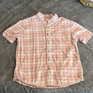 Old Navy Men's Casual Pink Checkered Shirt
